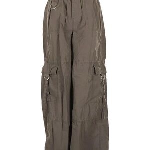 100% cotton Cargo , olive, wide leg, high rise waist (Size Small)